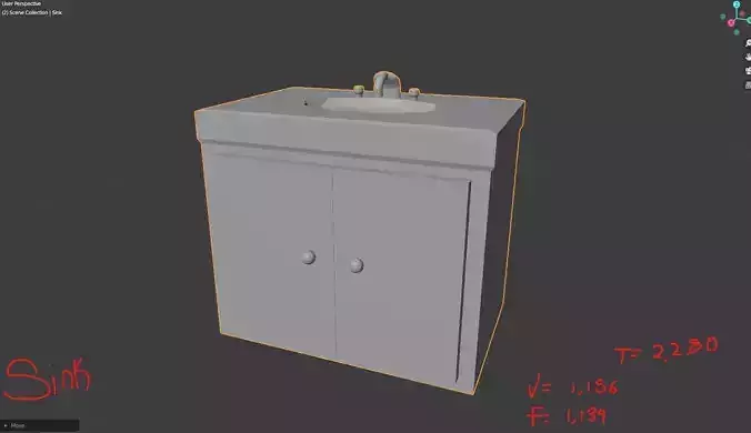 LowPolyCabinetSink bathroom sink in program
