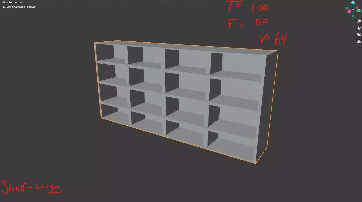 LowPolyBookshelf bookcase with shelves in it Low-poly 3D model_0