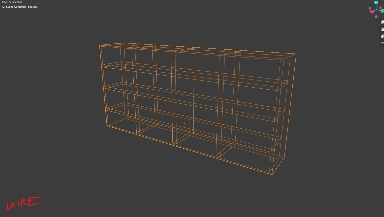 LowPolyBookshelf bookcase with shelves in it Low-poly 3D model_1