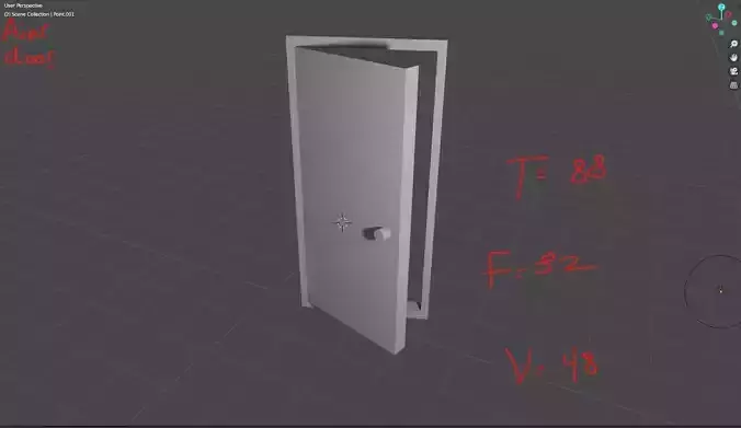 LowPolyAjarDoor door