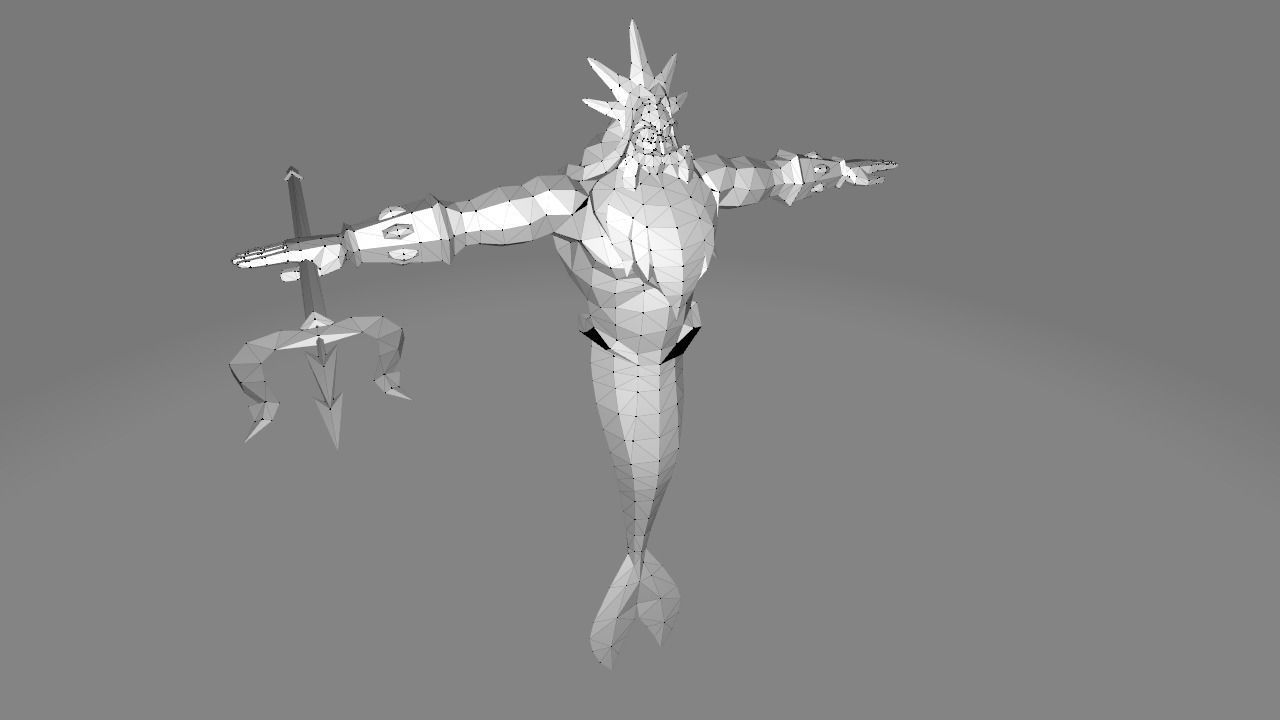King Triton from The Little Mermaid 3D print model  Low-poly 3D model_4