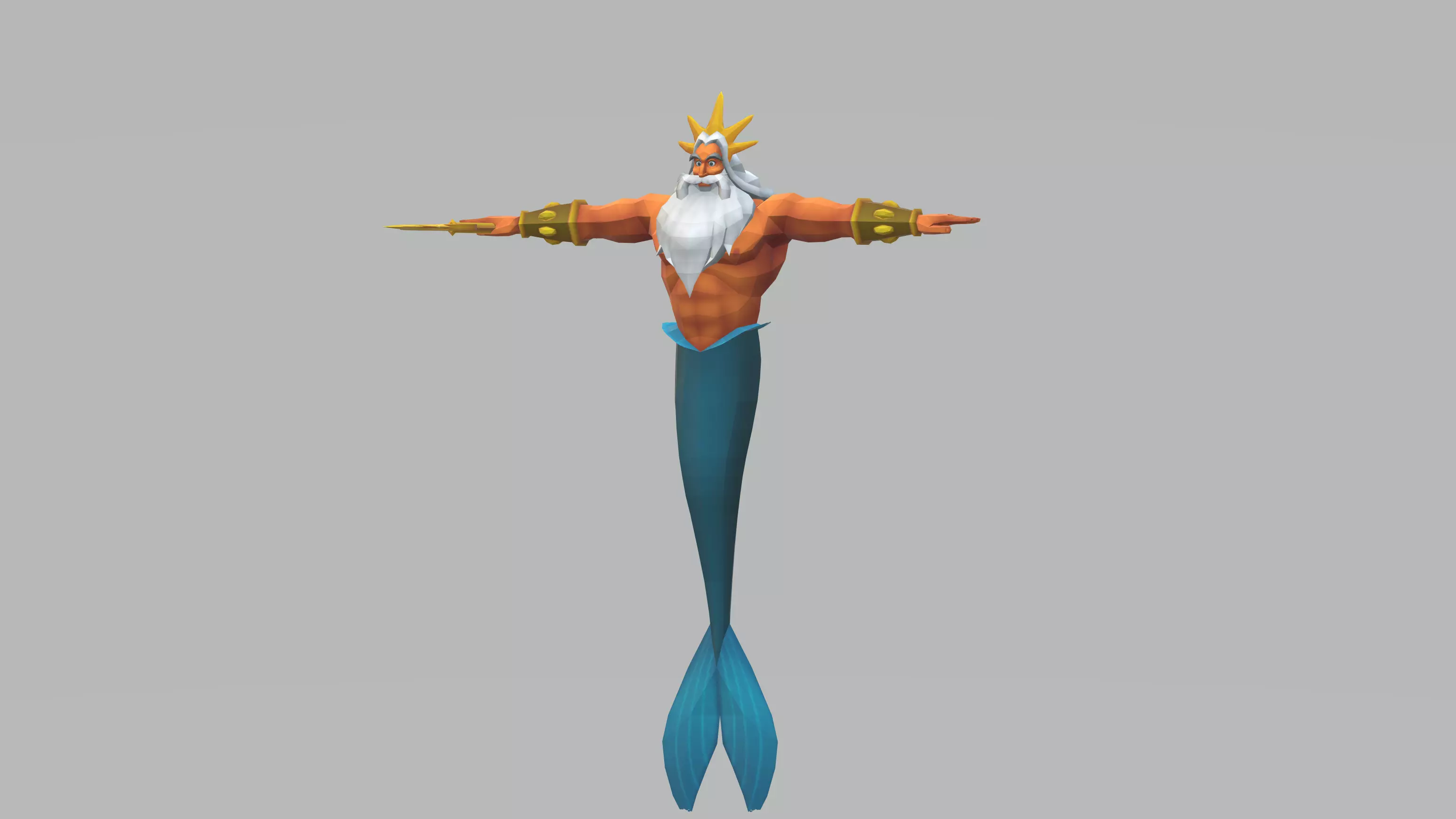 King Triton from The Little Mermaid 3D print model  Low-poly 3D model_0