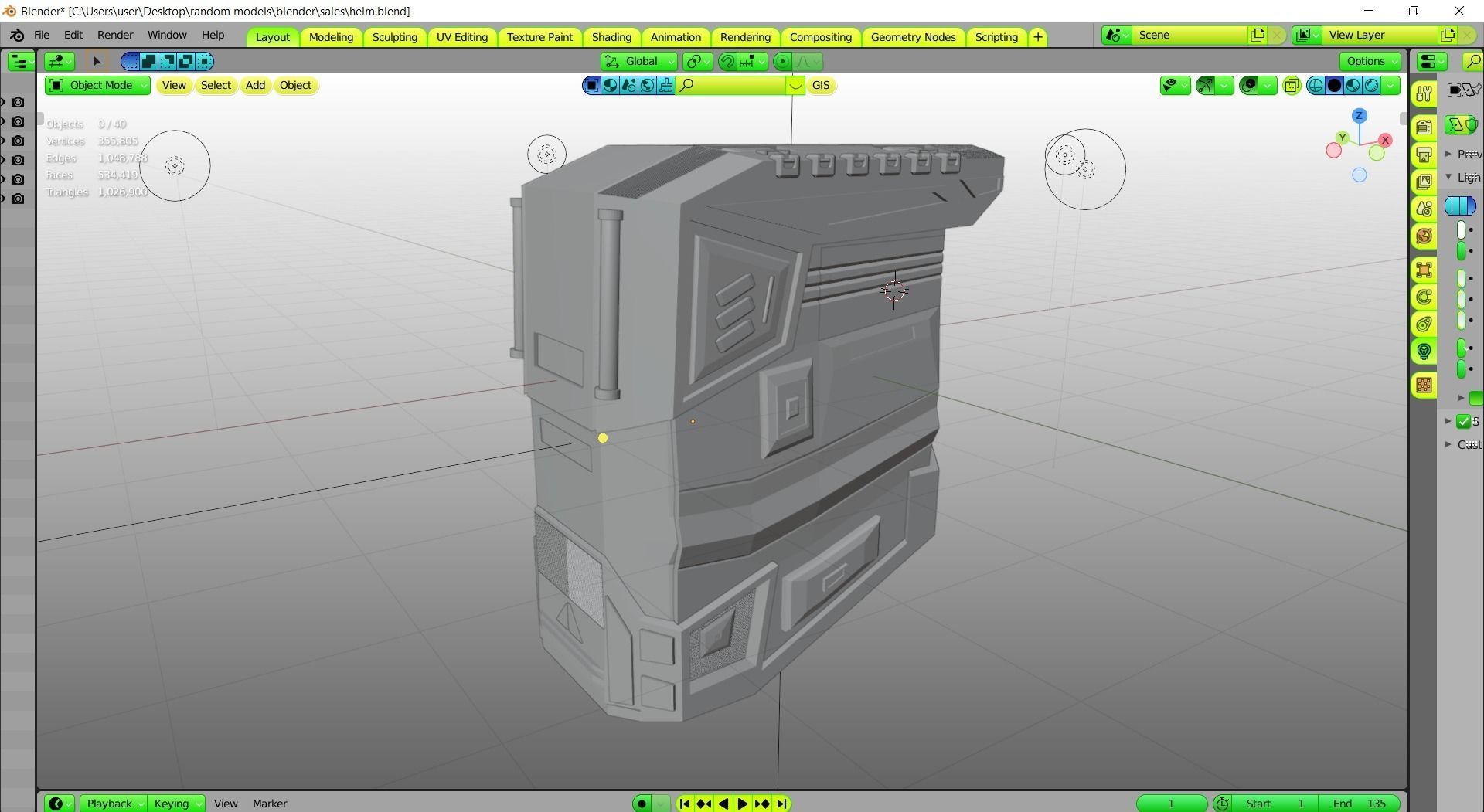 Helmet futuristic vending machine 3D model_8