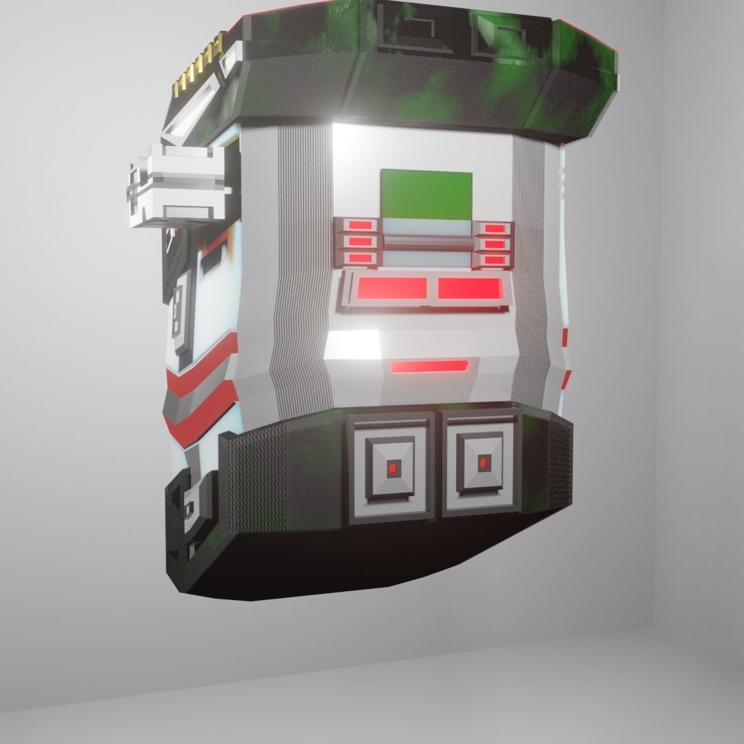 Helmet futuristic vending machine 3D model_7