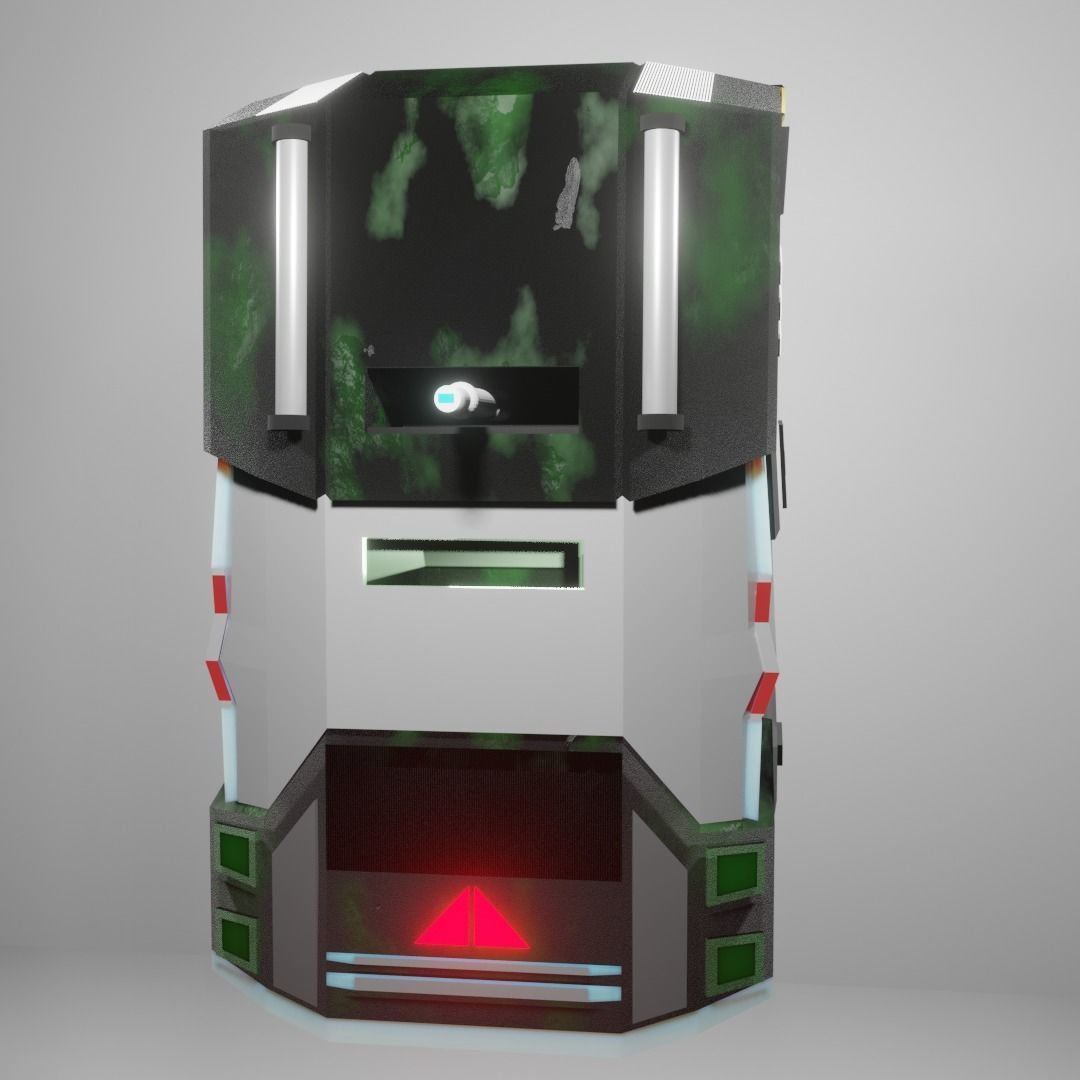 Helmet futuristic vending machine 3D model_3