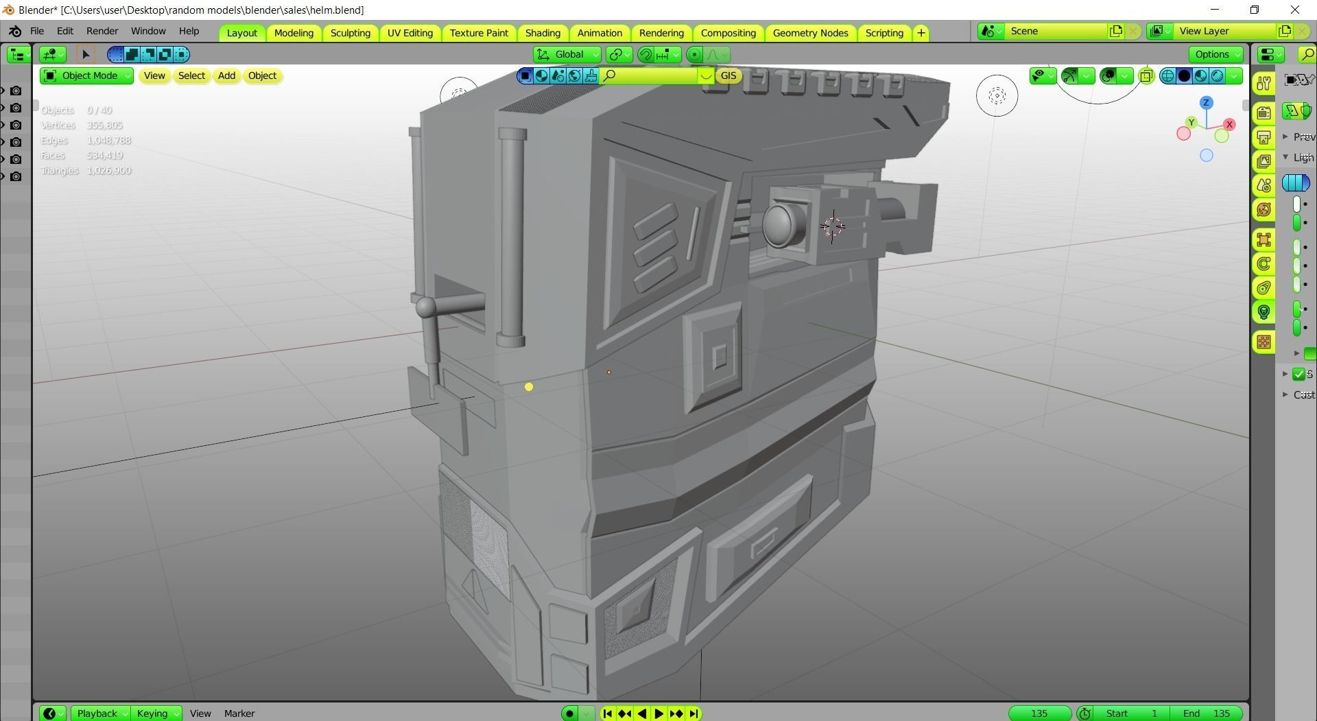 Helmet futuristic vending machine 3D model_9