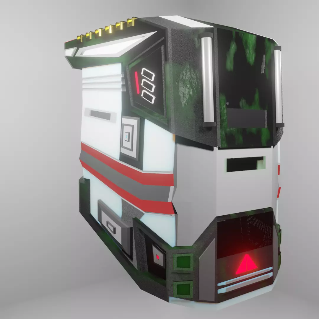 Helmet futuristic vending machine 3D model_0