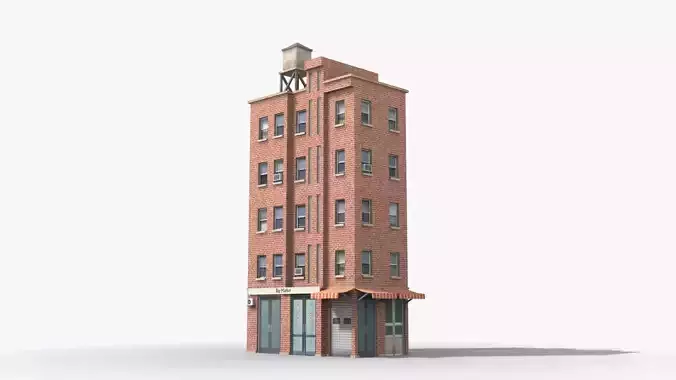 Apartment Building x25 Low-poly 3D model