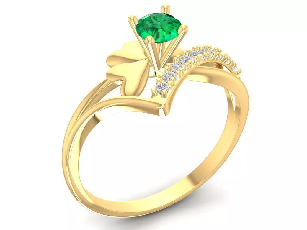 Elegant Twisted Shoulder Solitaire Women Ring 3D Model 2934 3D print model