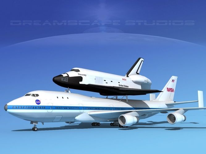 STS Shuttle Discovery Transport MP 2-2 747  3D model