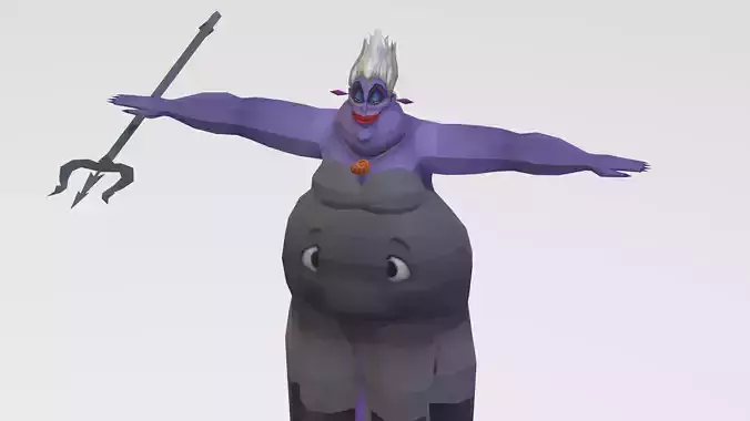 Ursula from The Little Mermaid 3D print model Low-poly 3D model