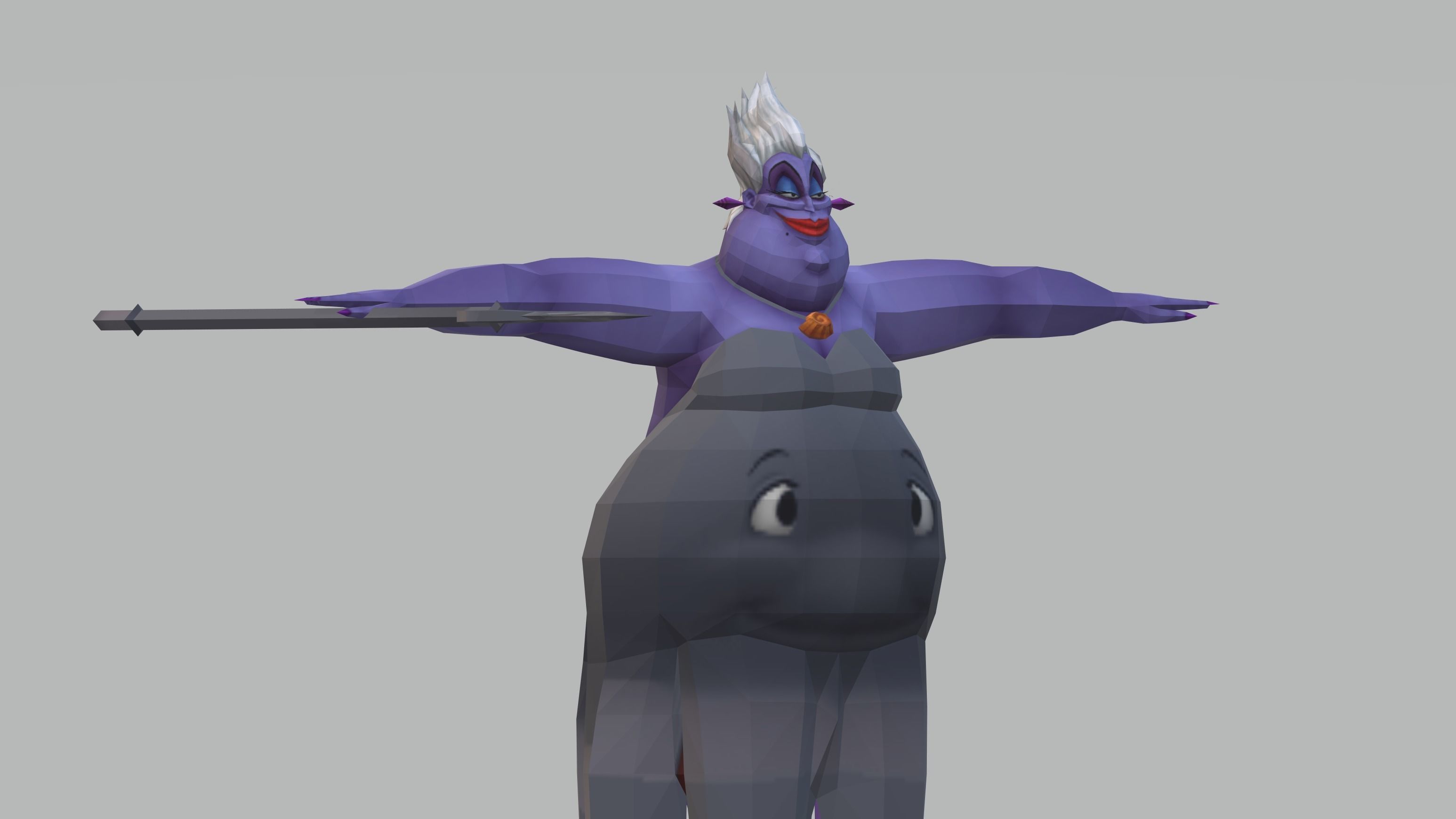 Ursula from The Little Mermaid 3D print model Low-poly 3D model Low-poly 3D model_3