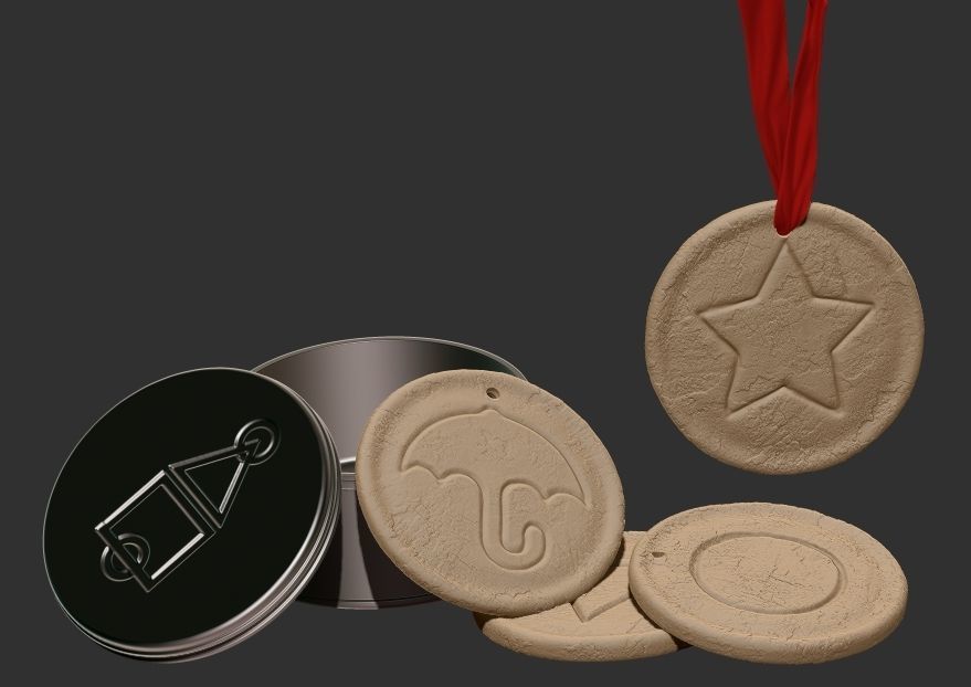 Squid Game cookies Xmas Decs and Coasters with tin and lid 3D print model_4