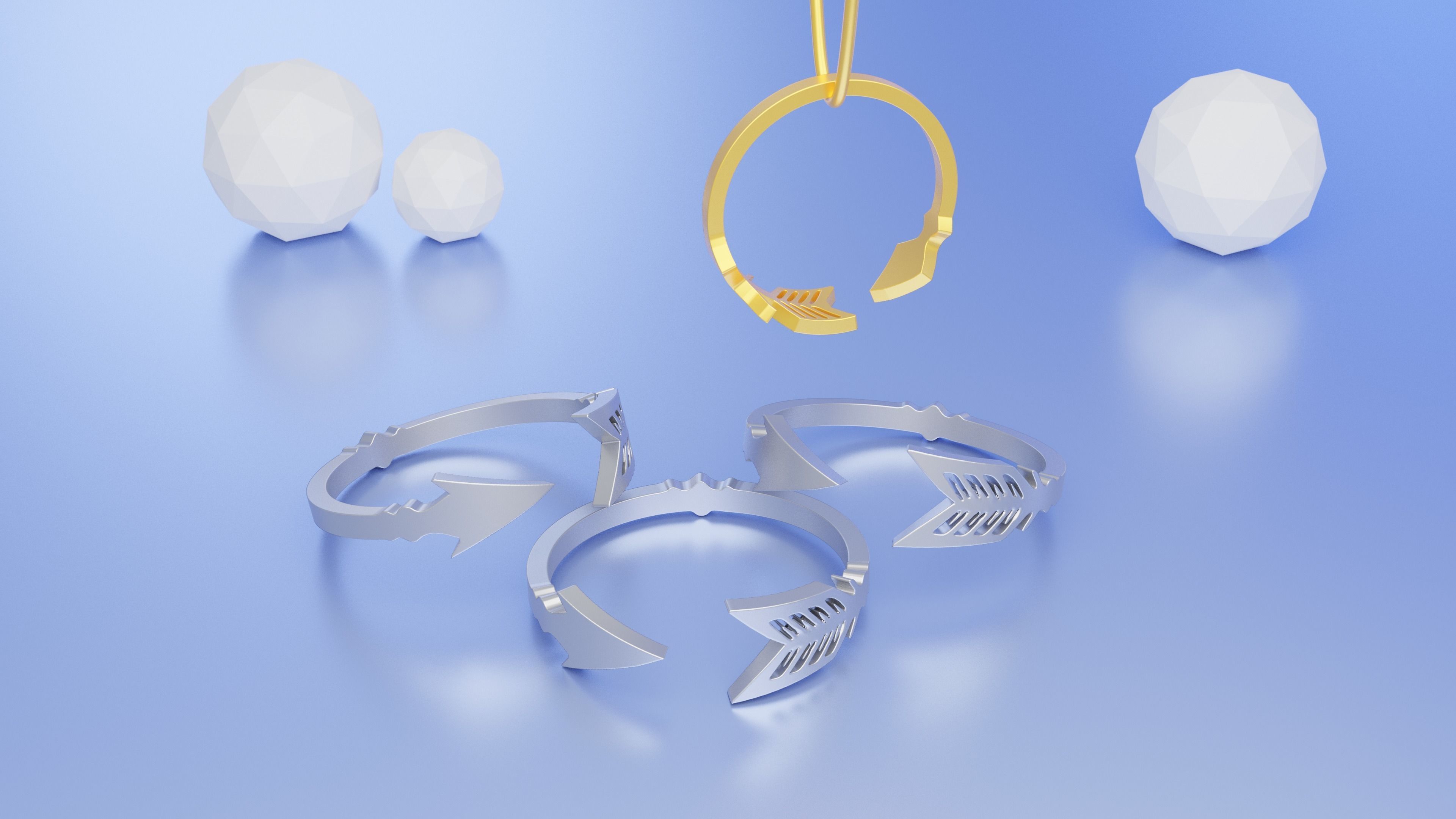 Arrow ring 3D print model_6