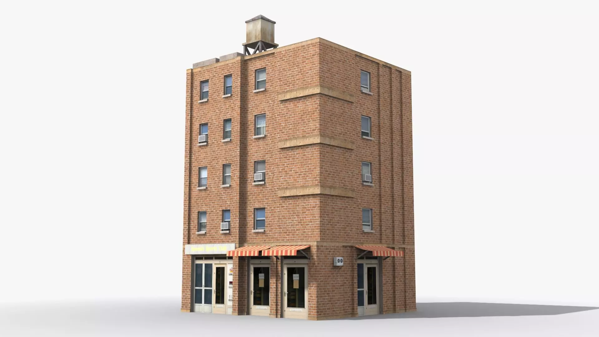 Apartment Building x30 Low-poly 3D model_0