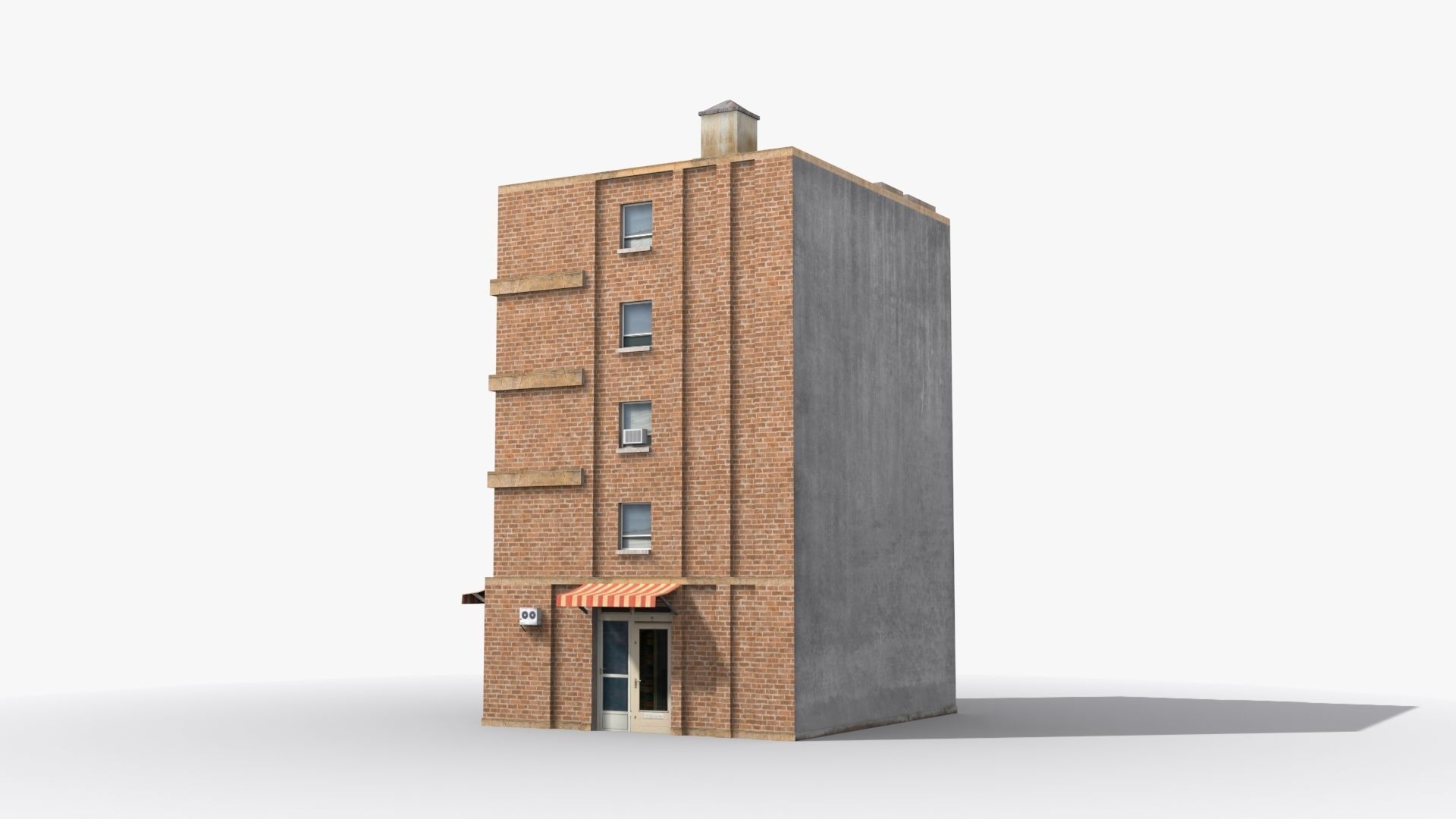 Apartment Building x30 Low-poly 3D model_4