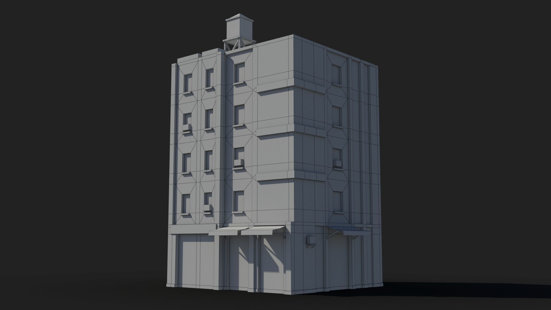 Apartment Building x30 Low-poly 3D model_5