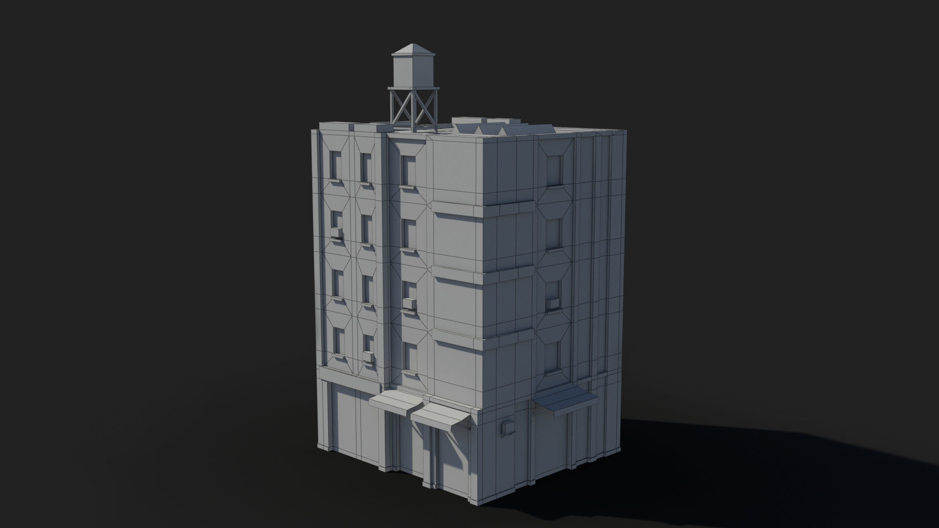 Apartment Building x30 Low-poly 3D model_8