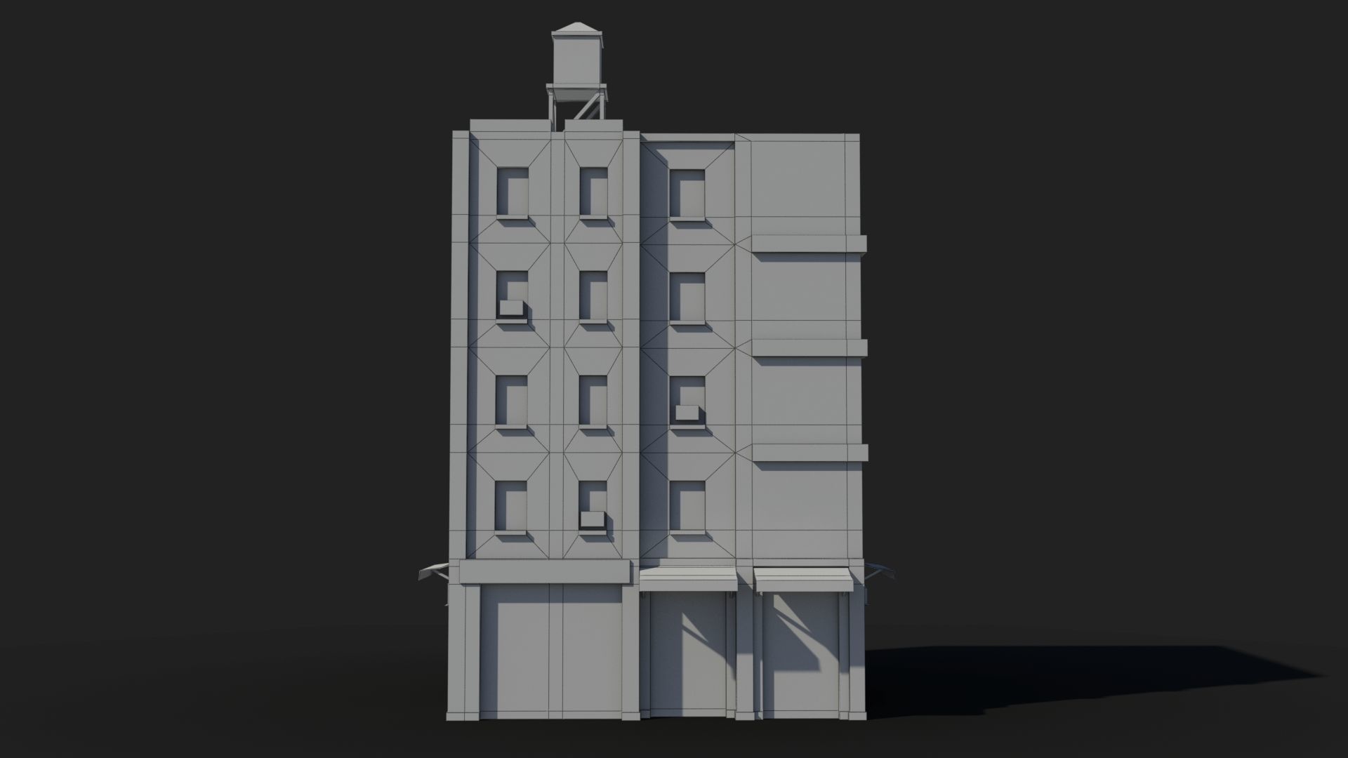 Apartment Building x30 Low-poly 3D model_6