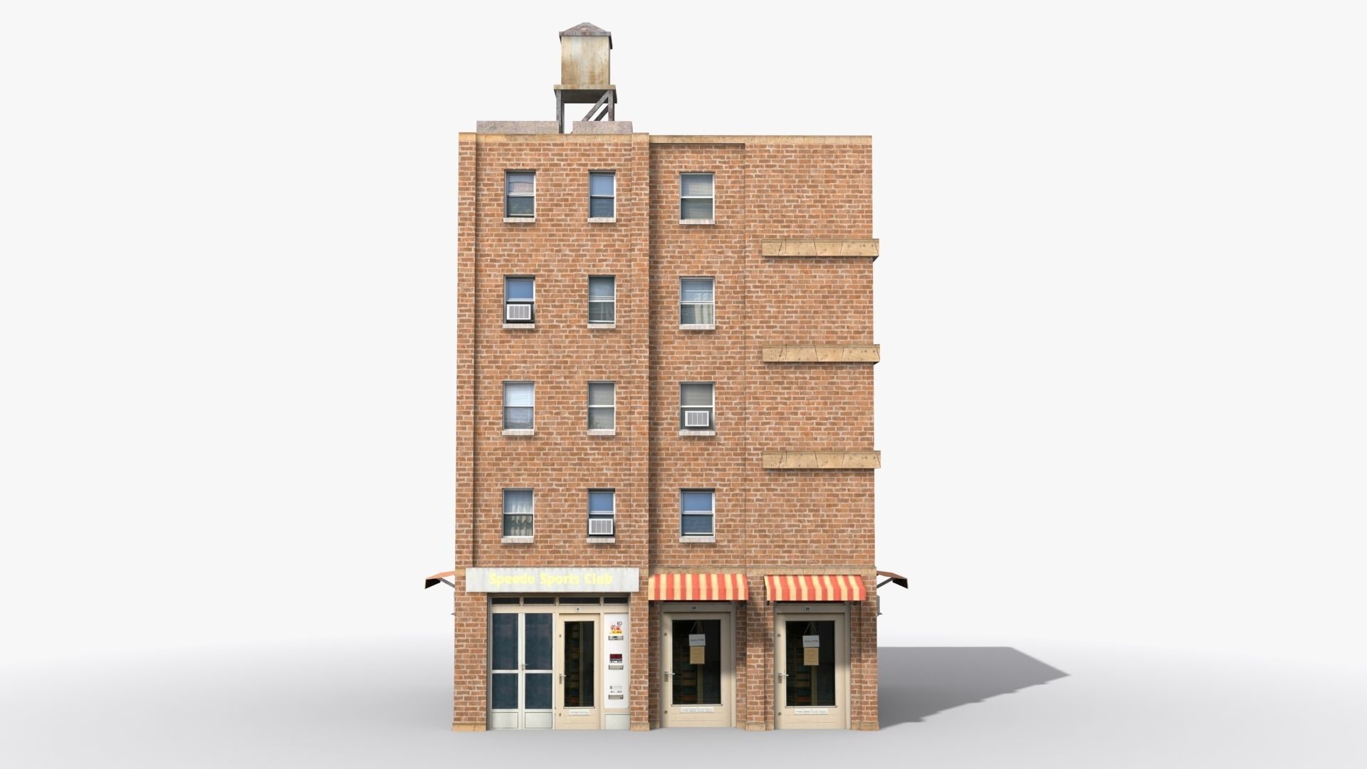 Apartment Building x30 Low-poly 3D model_1