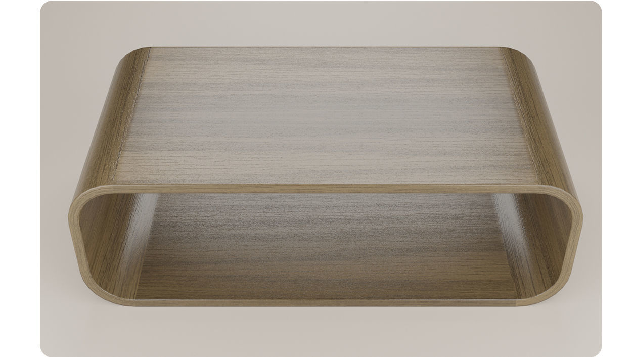 Coffee Table Brown Oak wood 3d model Low-poly 3D model_3