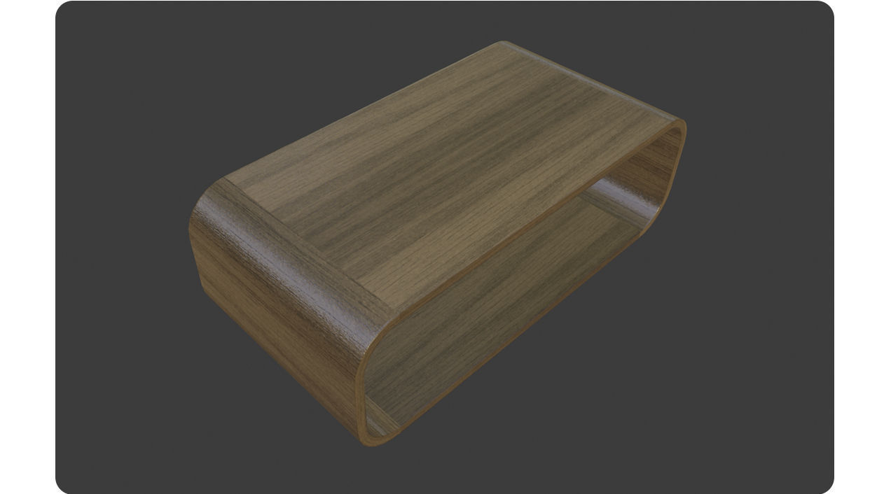 Coffee Table Brown Oak wood 3d model Low-poly 3D model_9