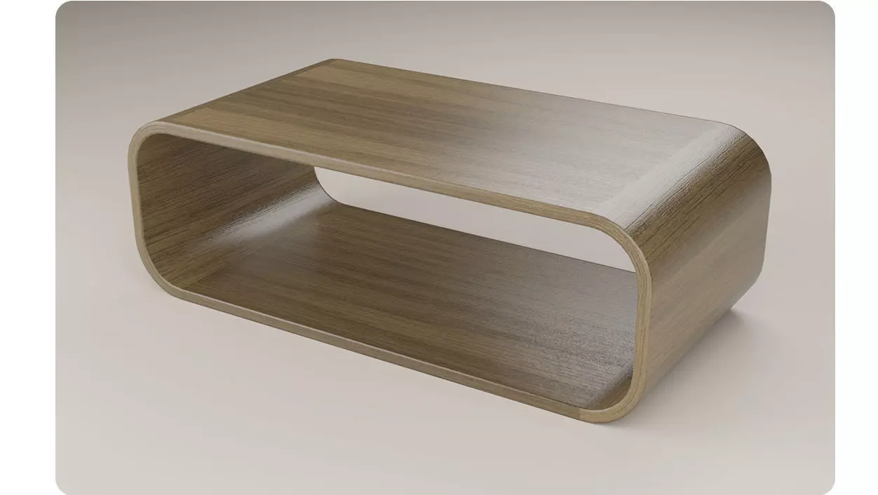 Coffee Table Brown Oak wood 3d model Low-poly 3D model_0