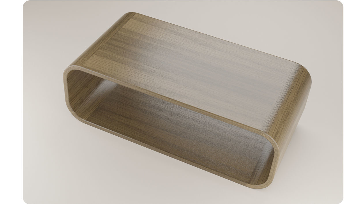 Coffee Table Brown Oak wood 3d model Low-poly 3D model_4