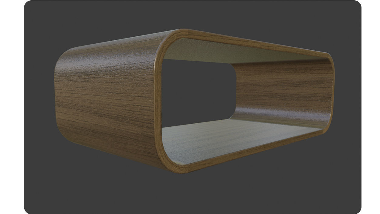 Coffee Table Brown Oak wood 3d model Low-poly 3D model_6