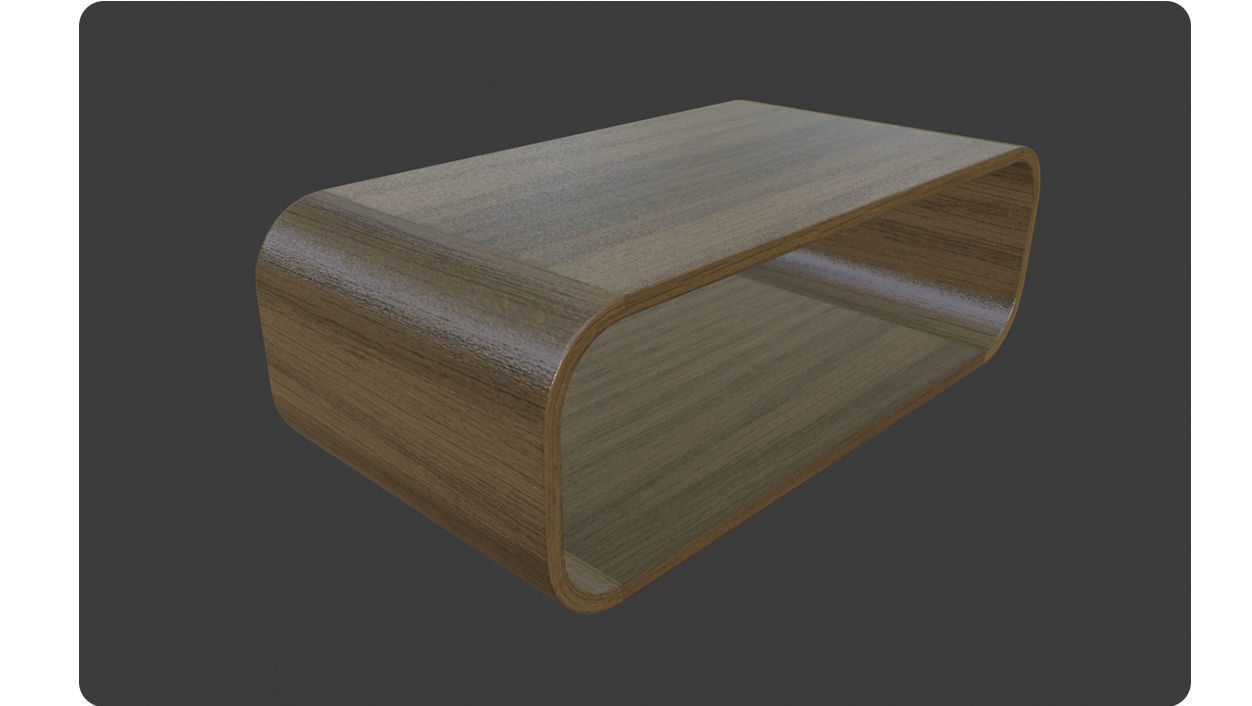 Coffee Table Brown Oak wood 3d model Low-poly 3D model_5