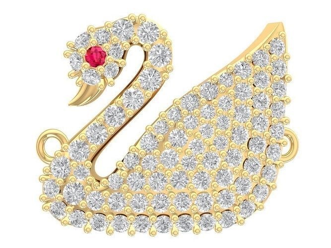 luxury diamond swan pendant  3D print model