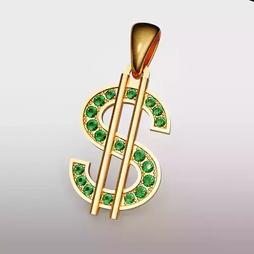 Dollar pendant with gems