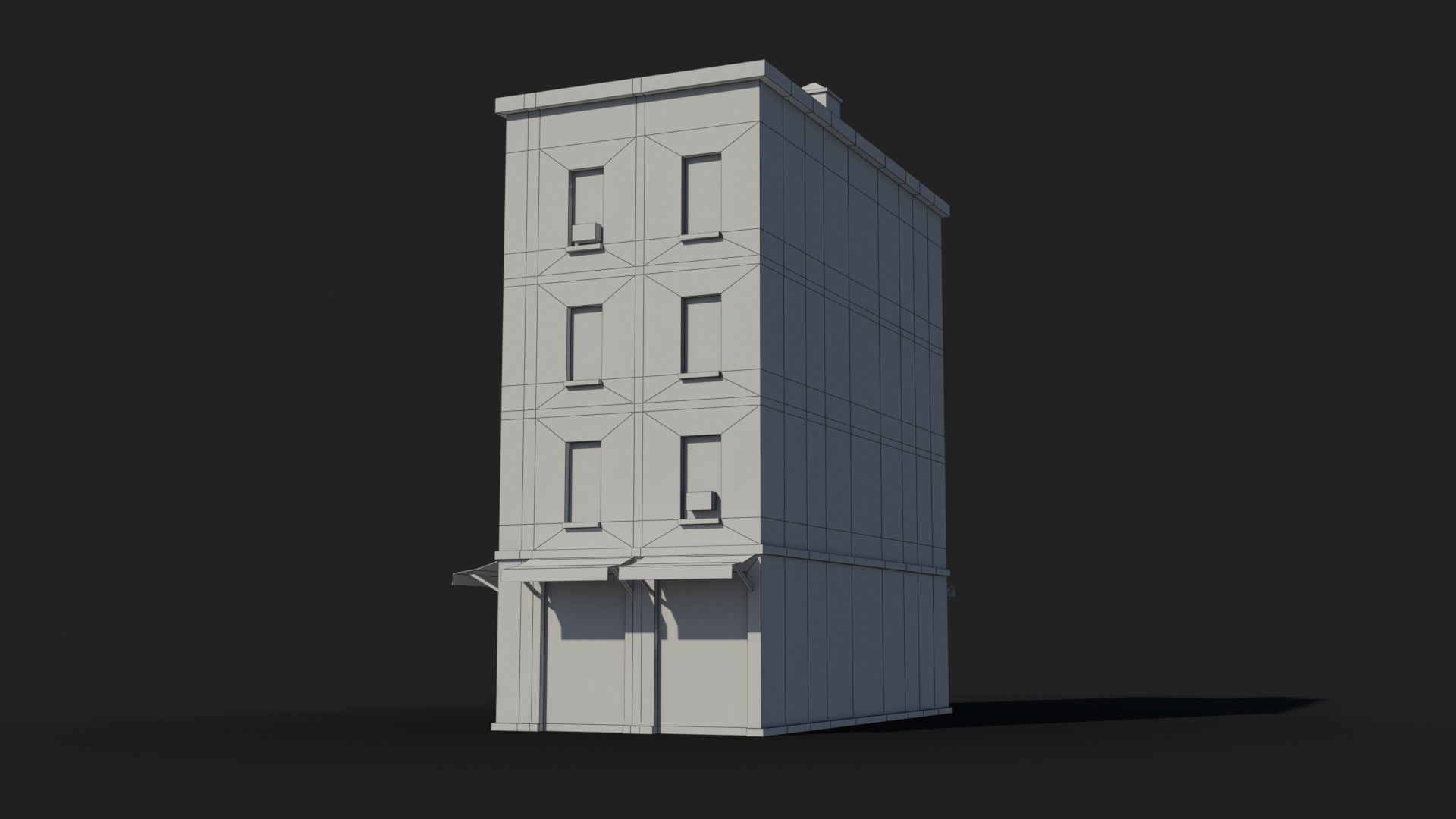 Apartment Building x34 Low-poly 3D model_11