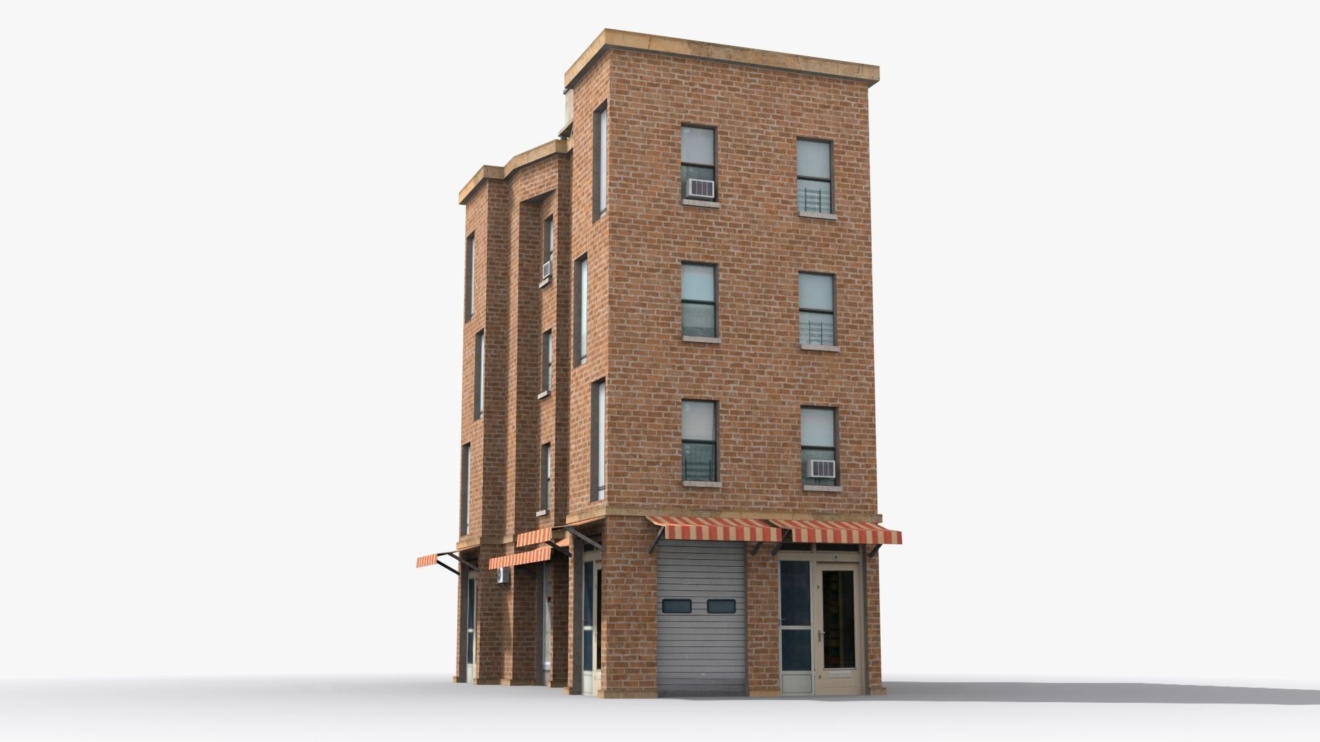 Apartment Building x34 Low-poly 3D model_3