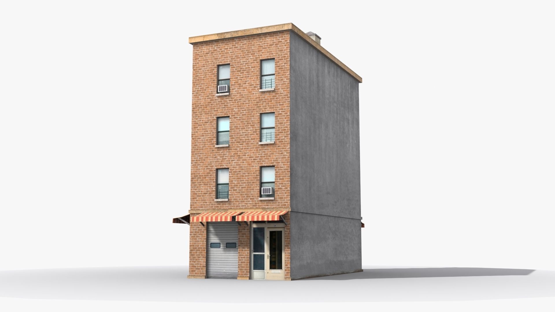 Apartment Building x34 Low-poly 3D model_5