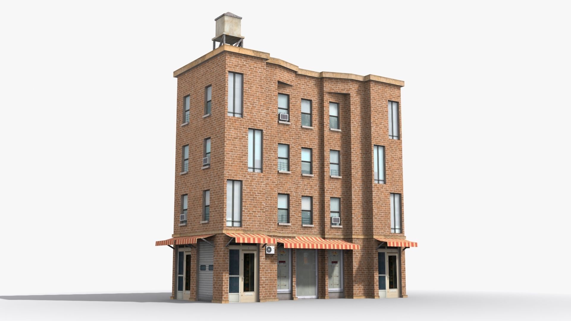 Apartment Building x34 Low-poly 3D model_2