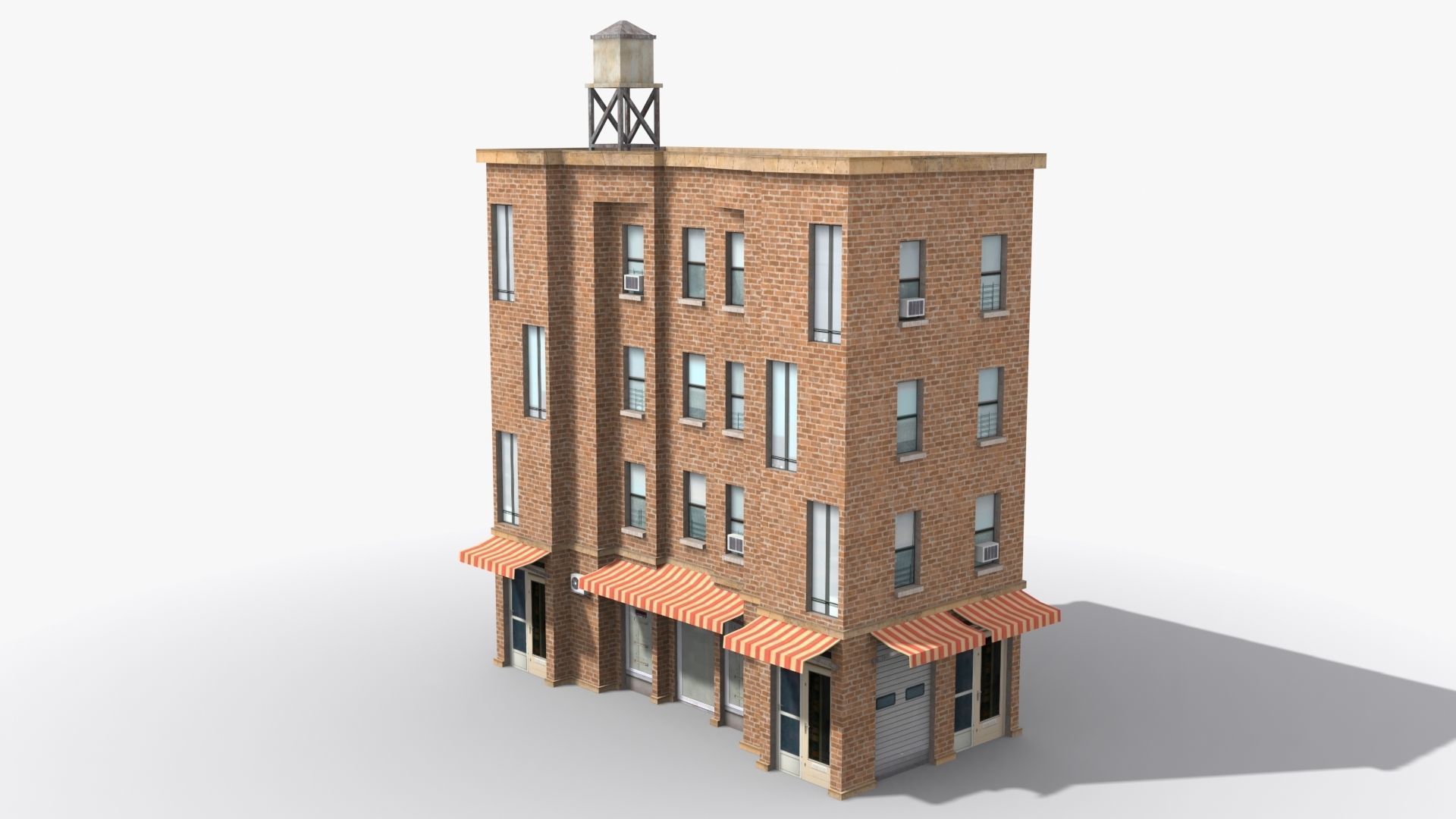 Apartment Building x34 Low-poly 3D model_4