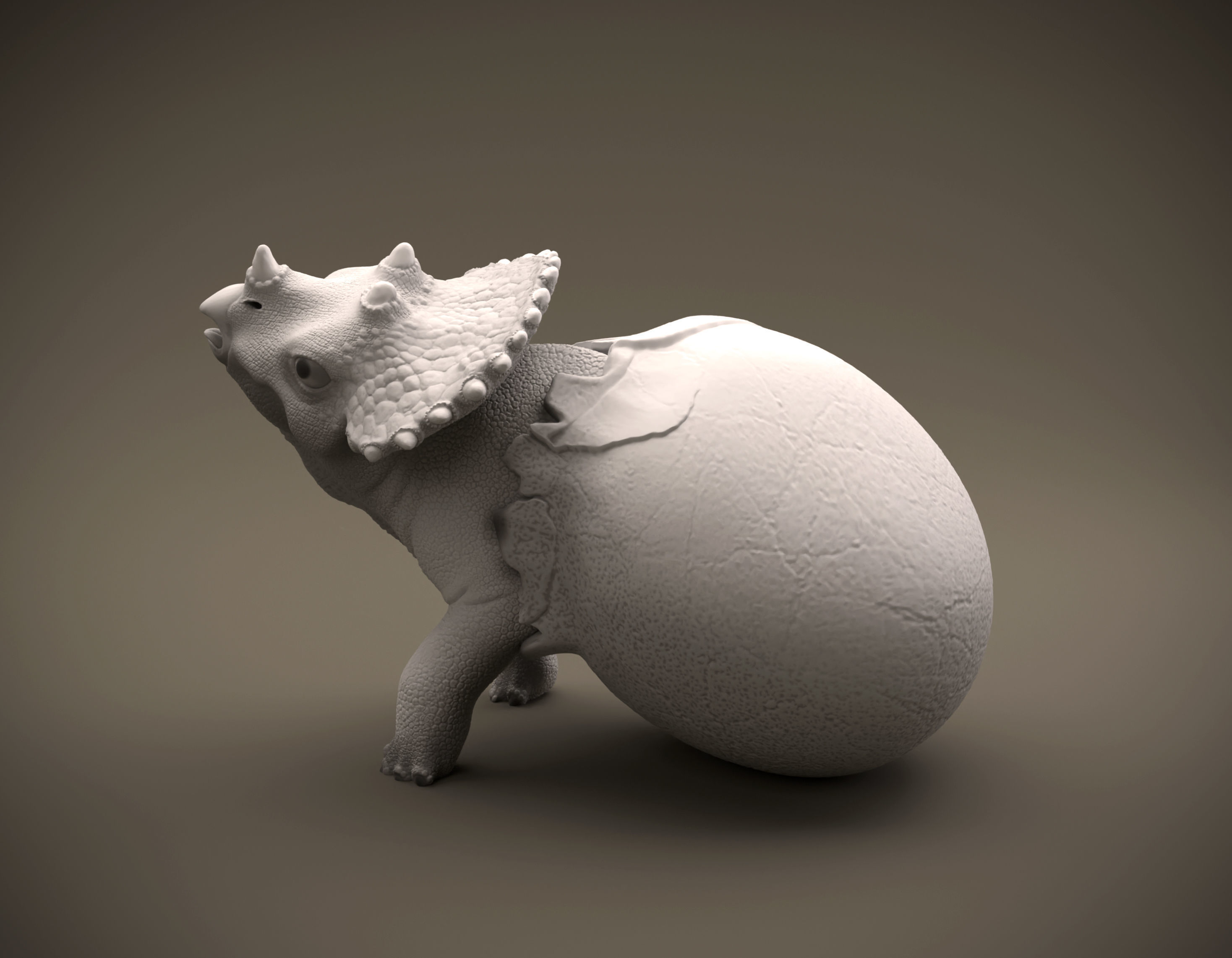 Triceratops hatchling baby dino intended for 3D printing 3D print model_6