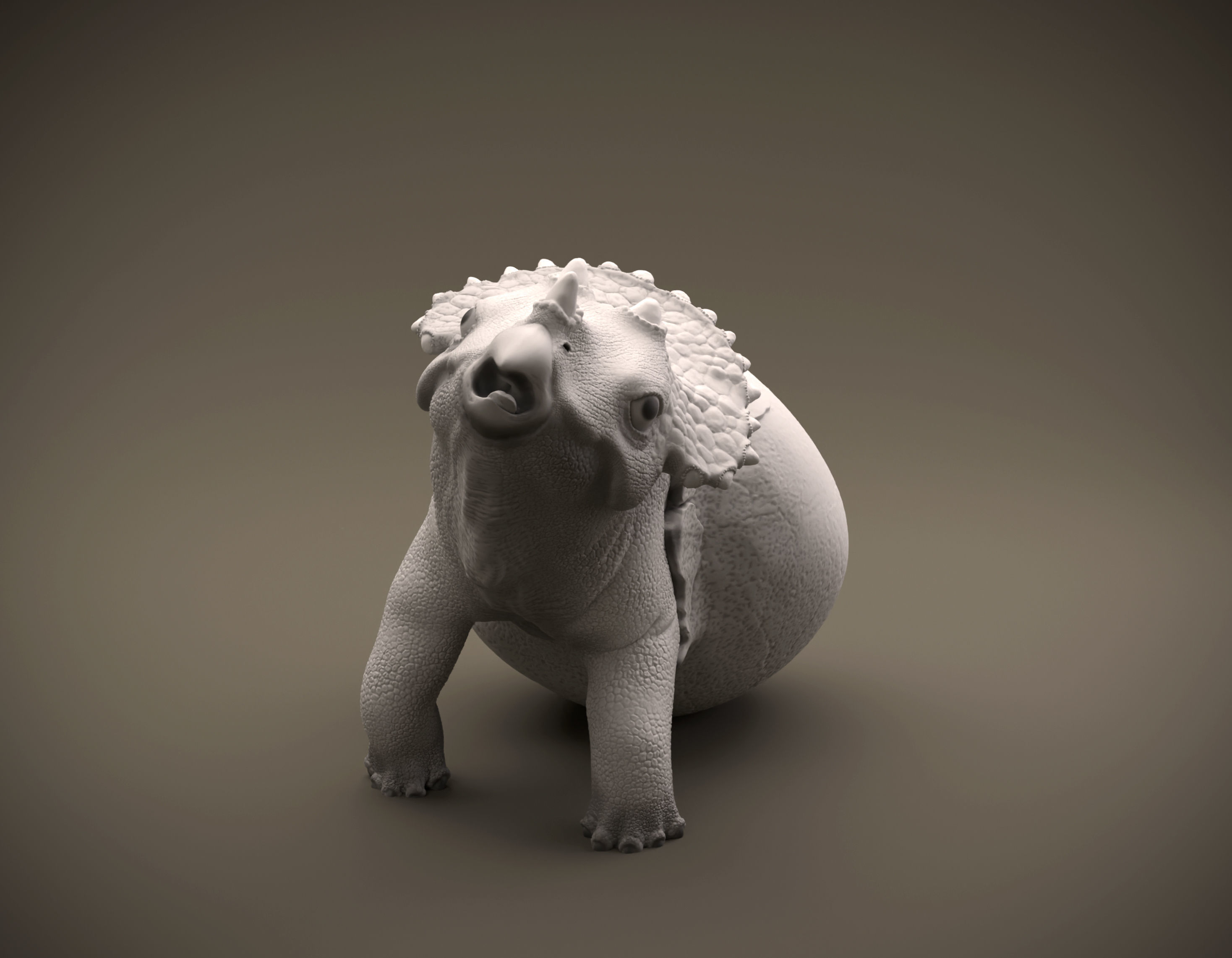 Triceratops hatchling baby dino intended for 3D printing 3D print model_1