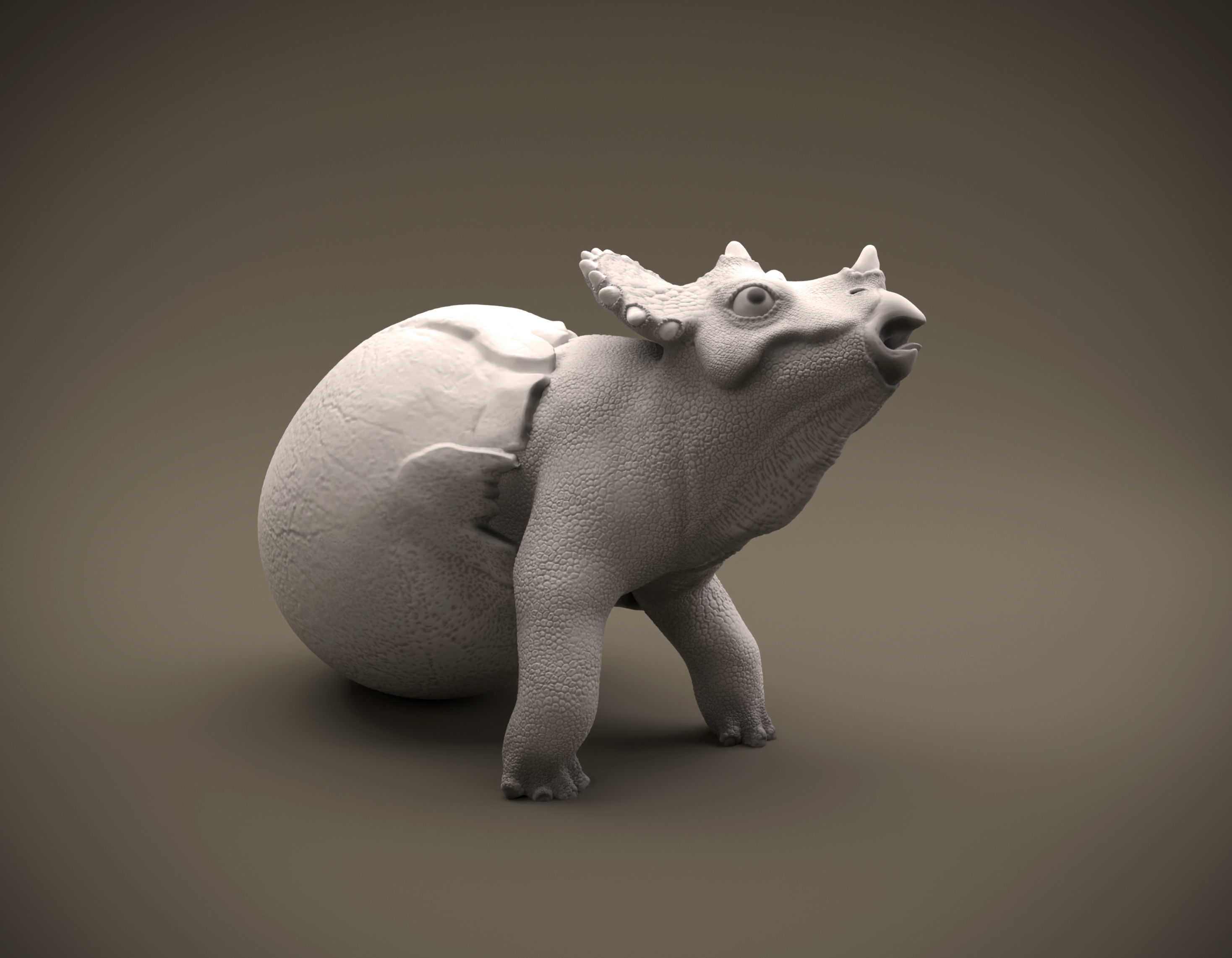 Triceratops hatchling baby dino intended for 3D printing 3D print model_3