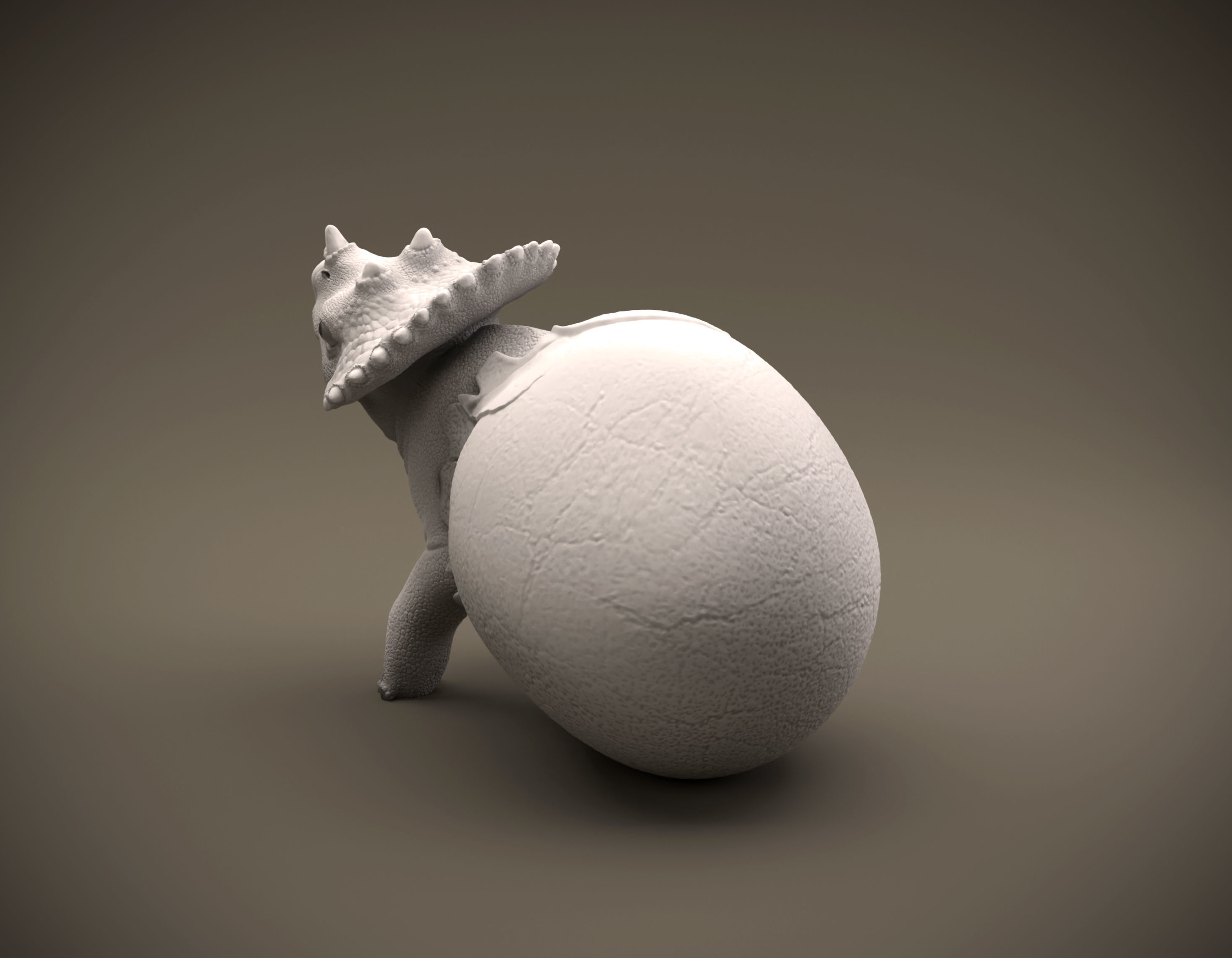 Triceratops hatchling baby dino intended for 3D printing 3D print model_5