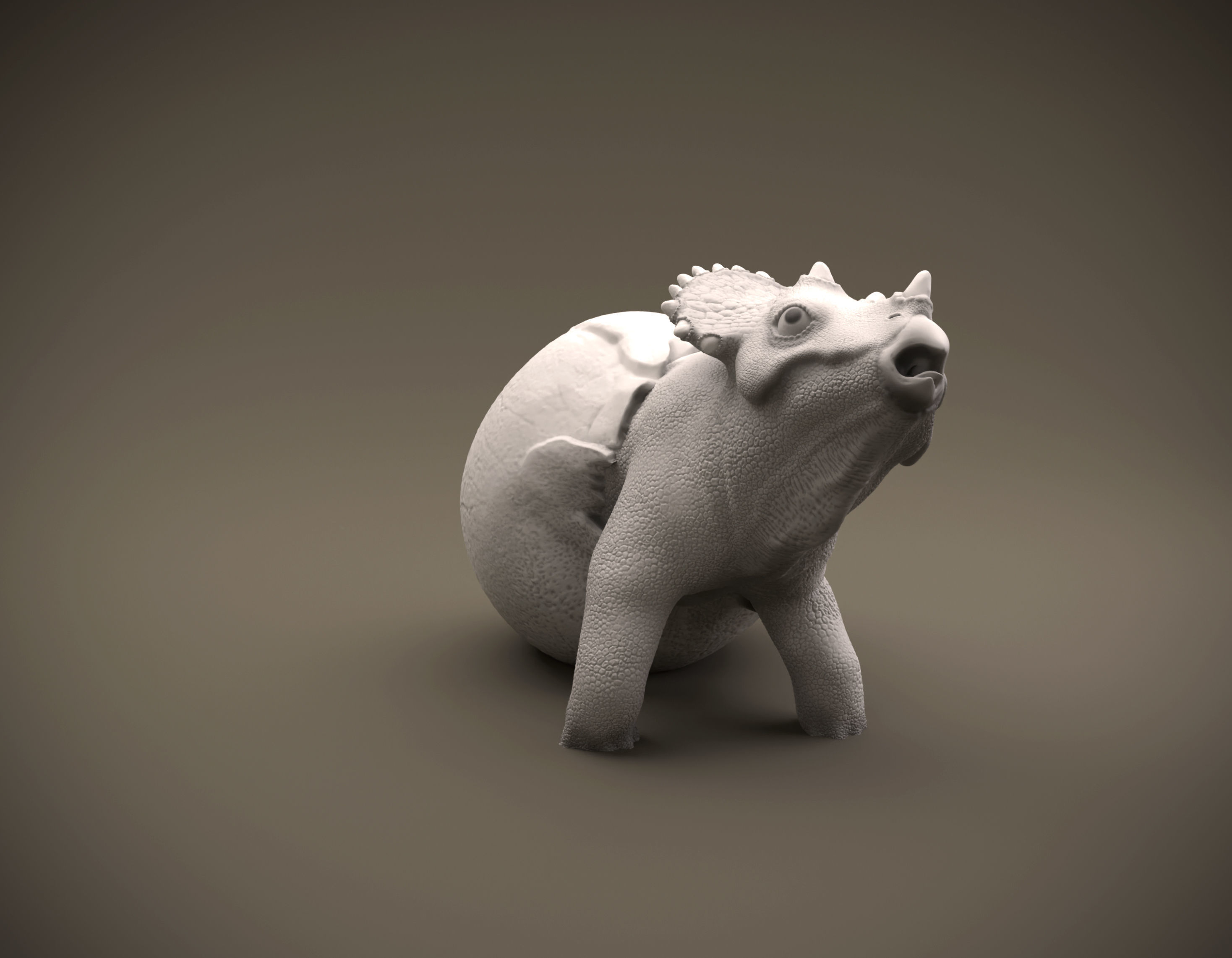 Triceratops hatchling baby dino intended for 3D printing 3D print model_2