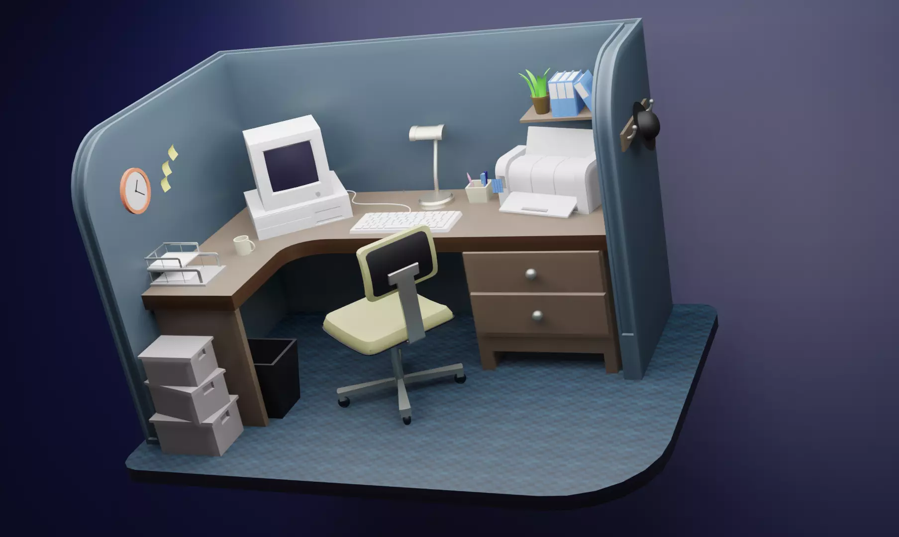 office room Free 3D model