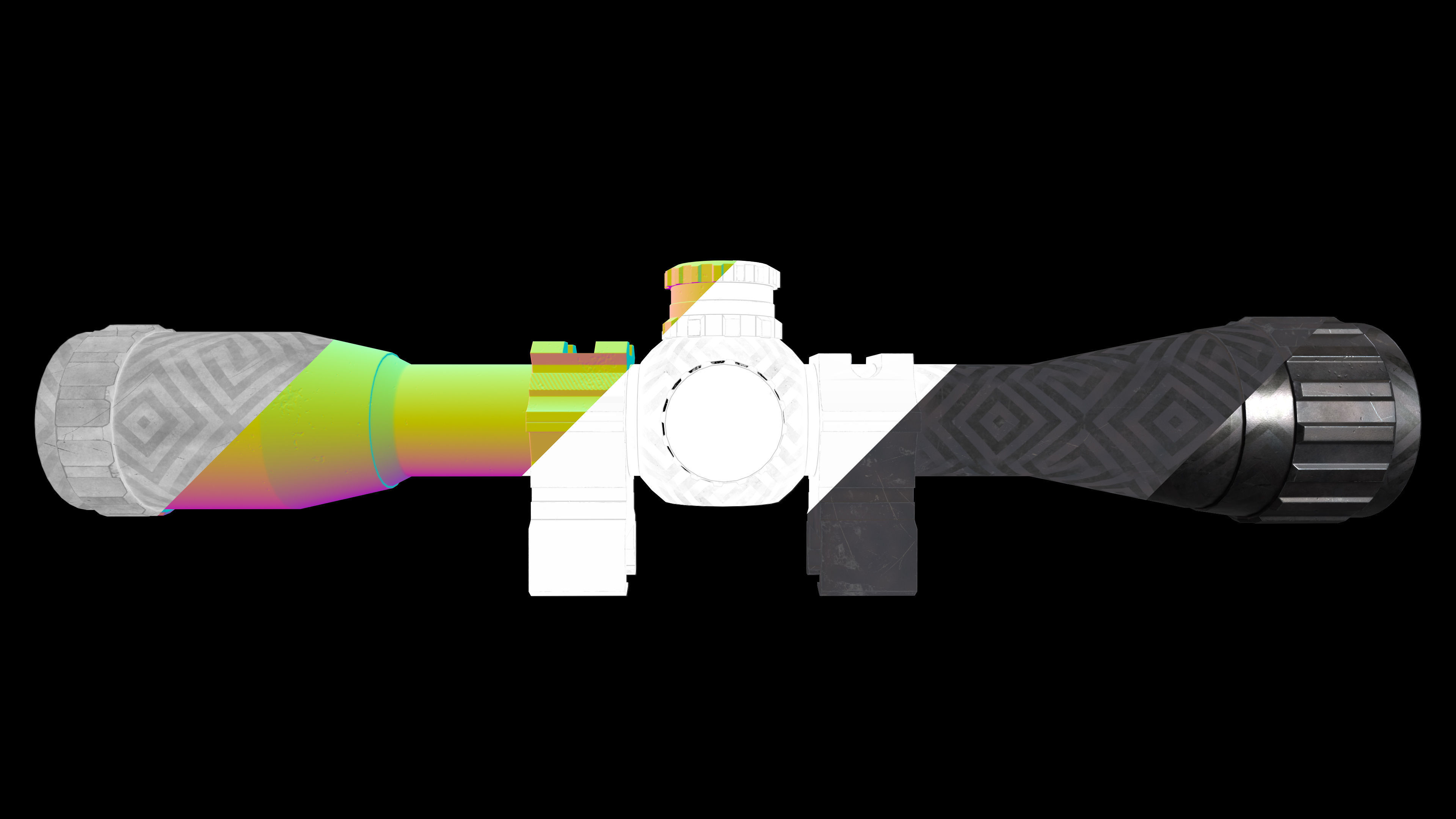 Custom Rifle Scope UTG BugBuster x32 Low-poly 3D model_10