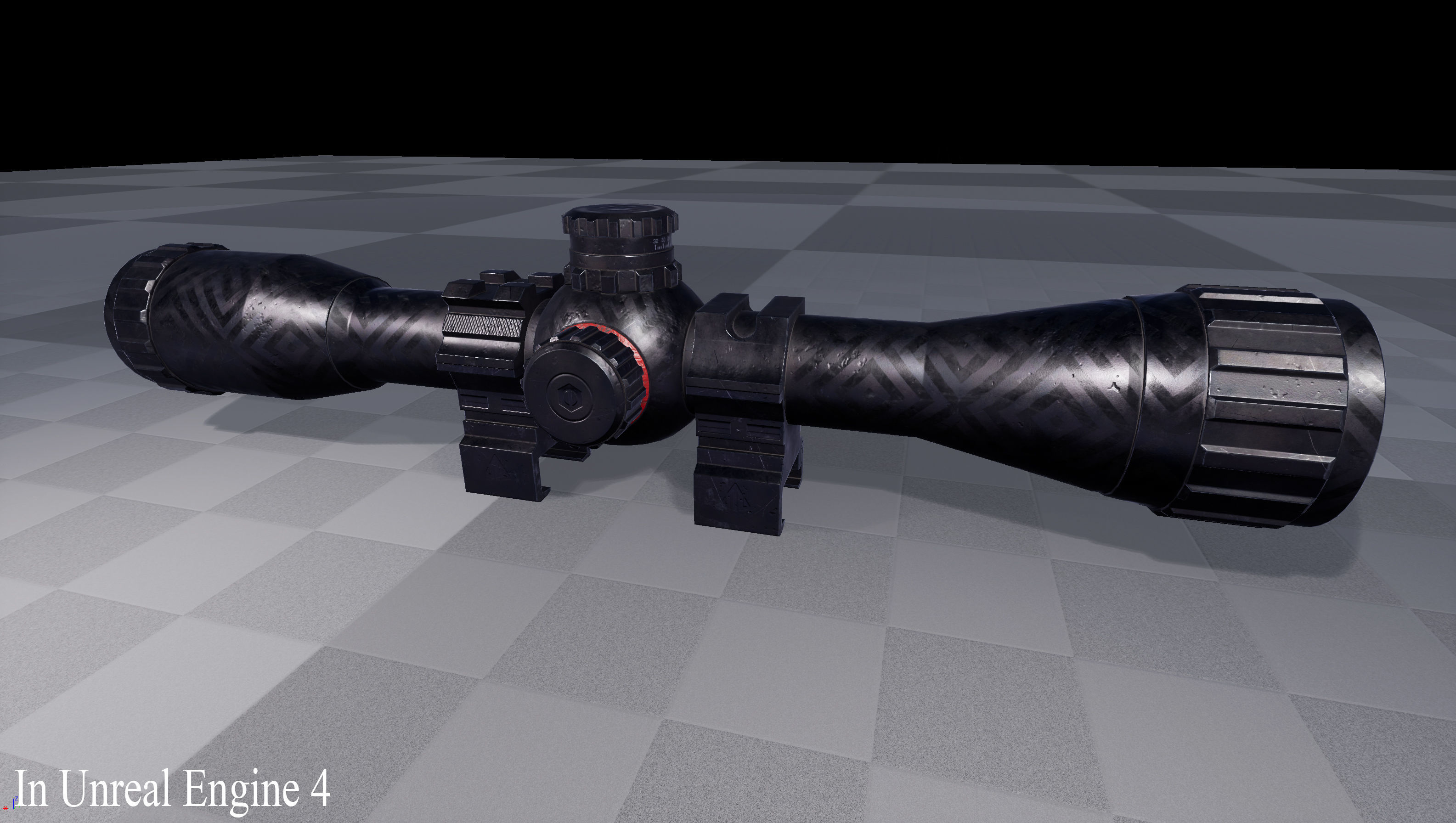 Custom Rifle Scope UTG BugBuster x32 Low-poly 3D model_12