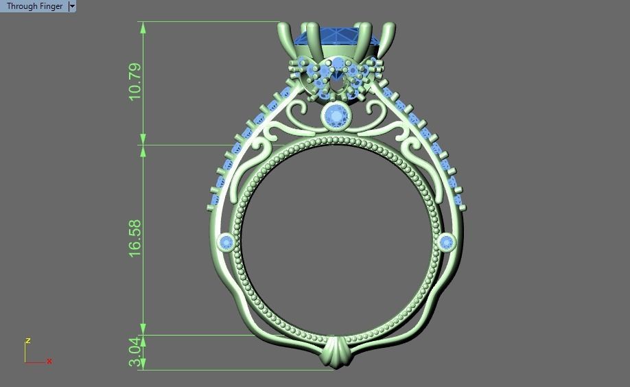 solitaire ring  3D print model_6