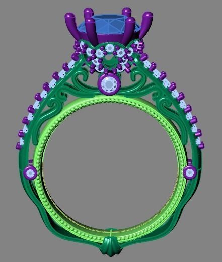 solitaire ring  3D print model_9