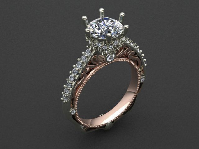 solitaire ring  3D print model_35