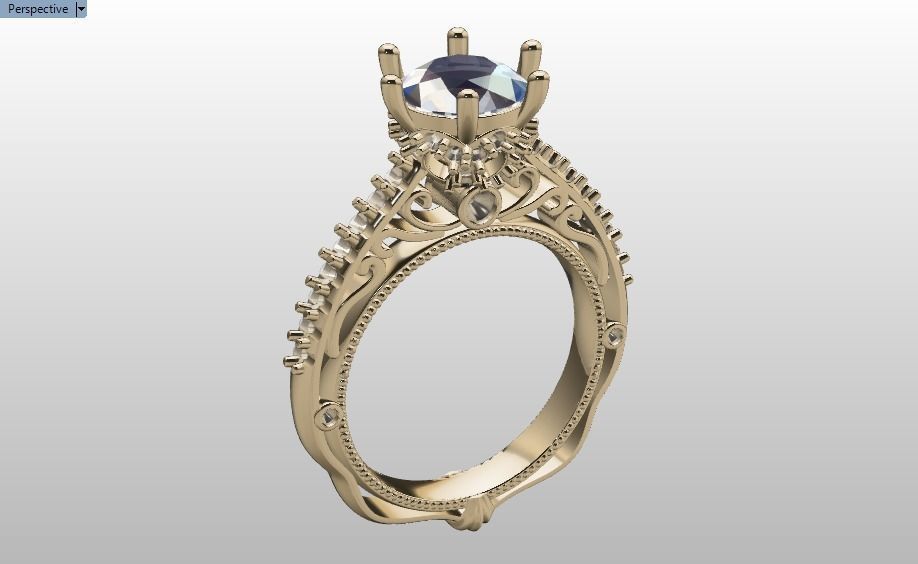 solitaire ring  3D print model_21