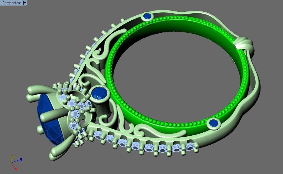 solitaire ring  3D print model_30